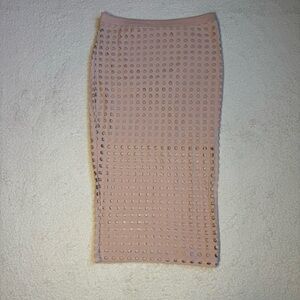 T by Alexander Wang Mesh Midi Light Pink Skirt Size Small